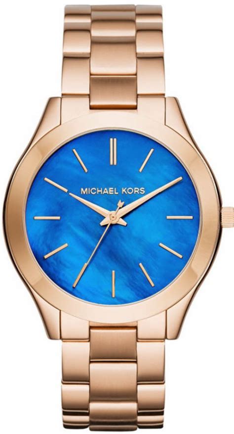 michael kors runway slim mk3494|Women's Michael Kors Slim Runway Blue & Rose Gold Watch .